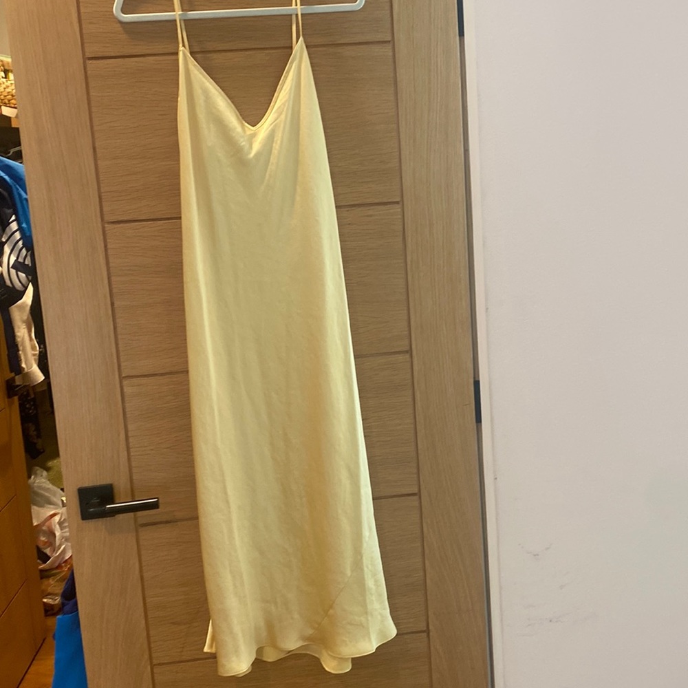 Aritzia Wilfred yellow slip dress